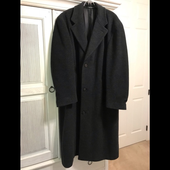 Hugo Boss Mens Gray Wool Topcoat 